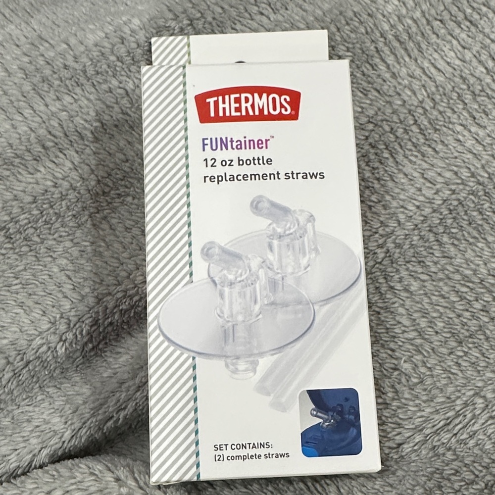 Thermos FUNtainer 12 oz Bottle Straw Replacement Set 2 pack